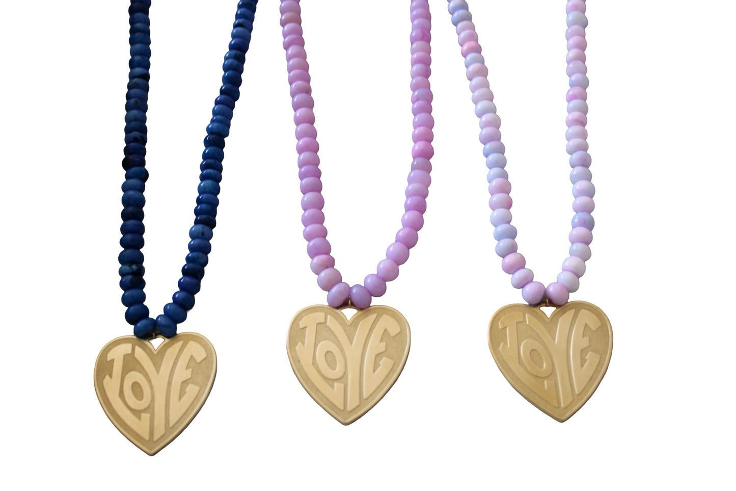 Blue Opal Retro Heart Necklace