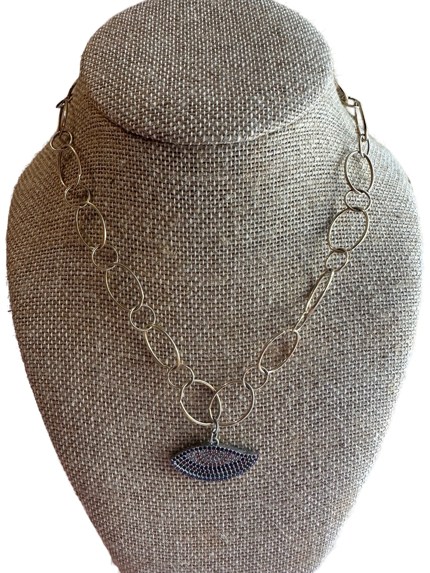 Gold Chain with Evil Eye Necklace