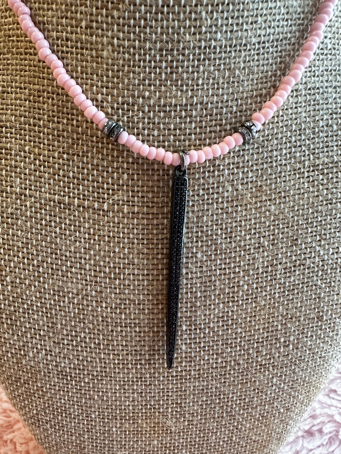 Pink Spike Necklace