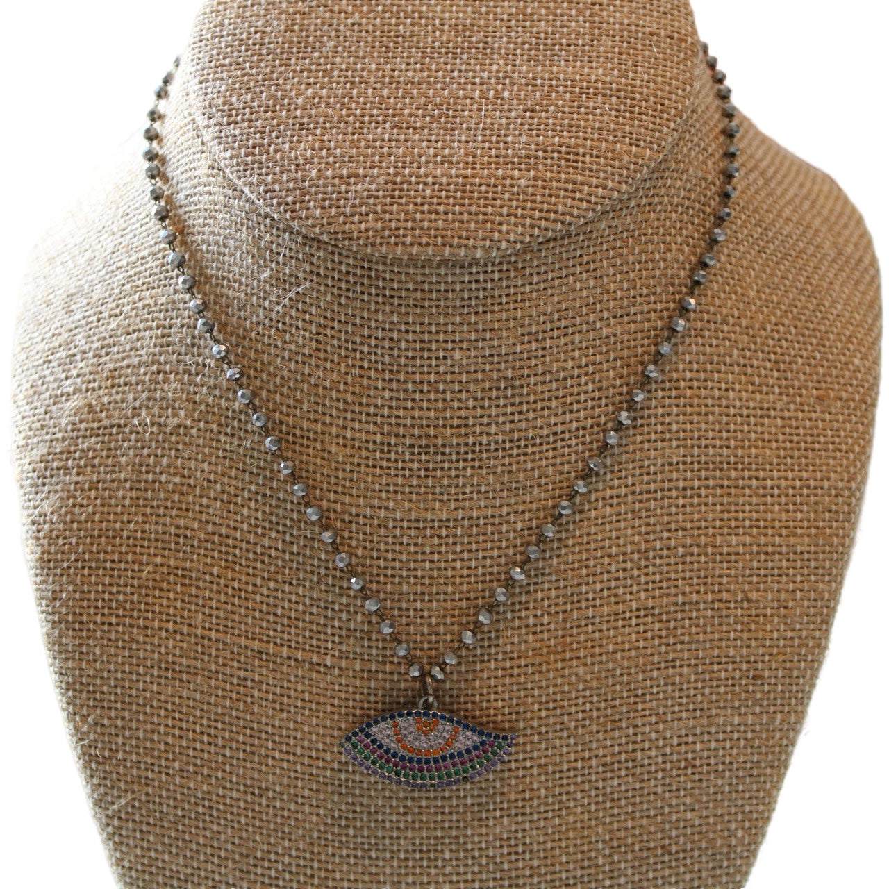 Evil Eye Pyrite Necklace