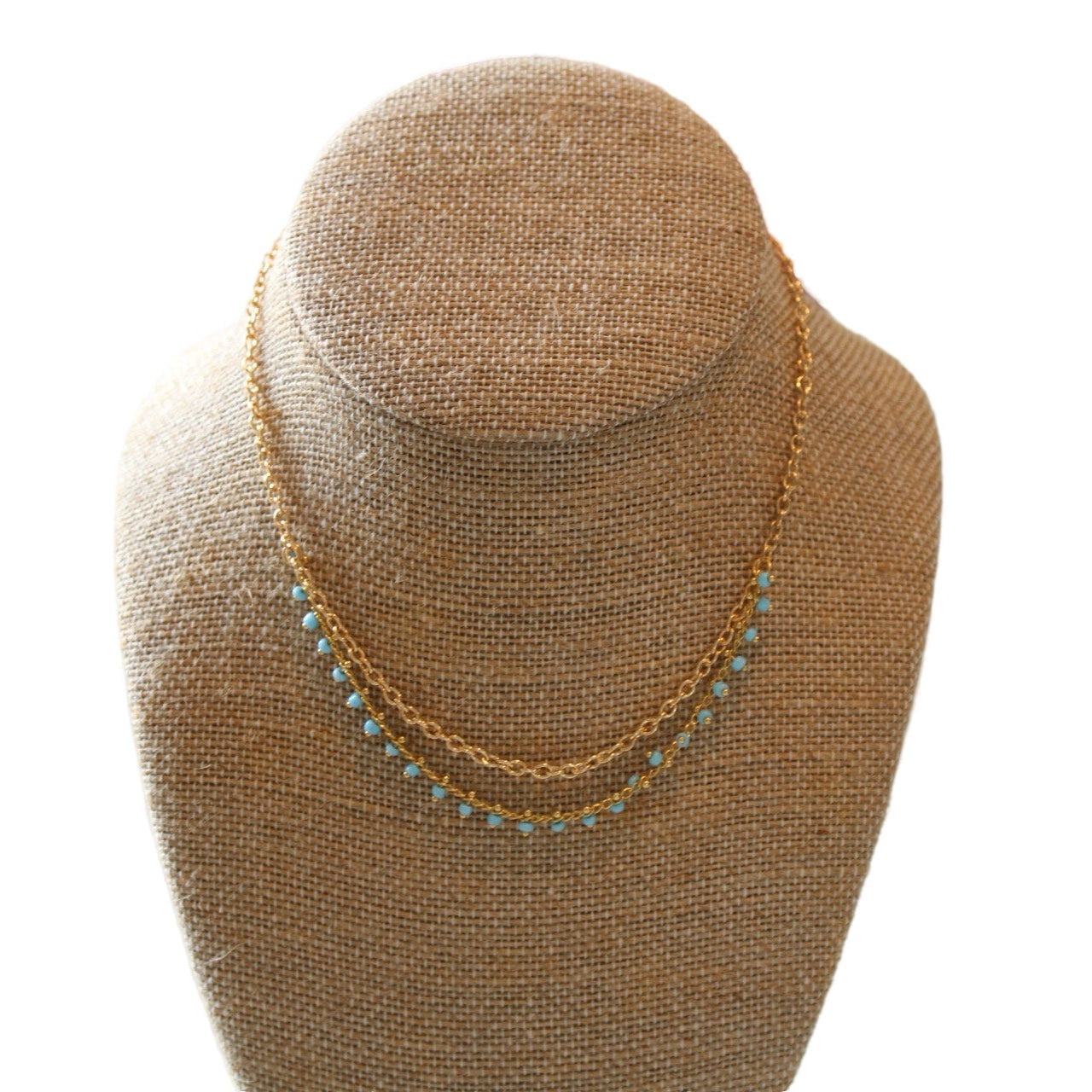 Blue and Gold Chain Necklace