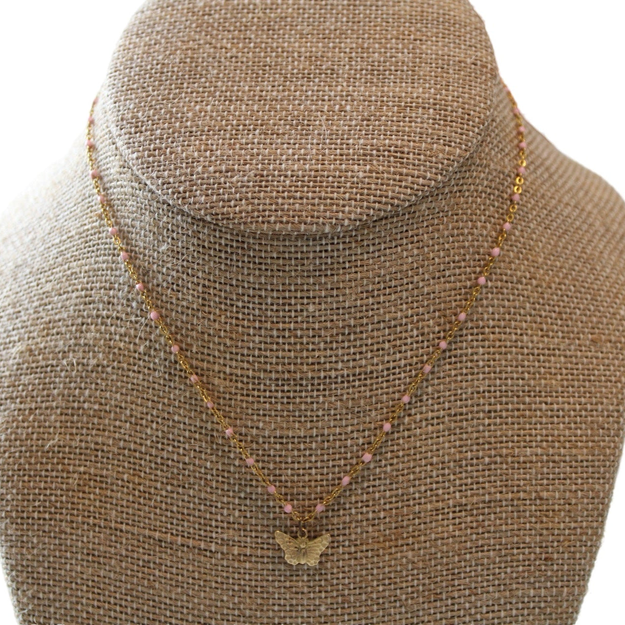 Pink Butterfly Necklace