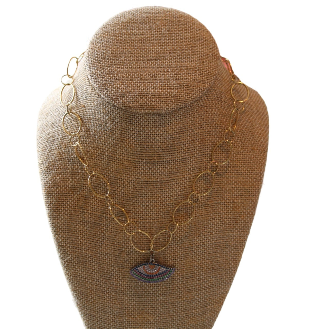 Gold Chain with Evil Eye Necklace