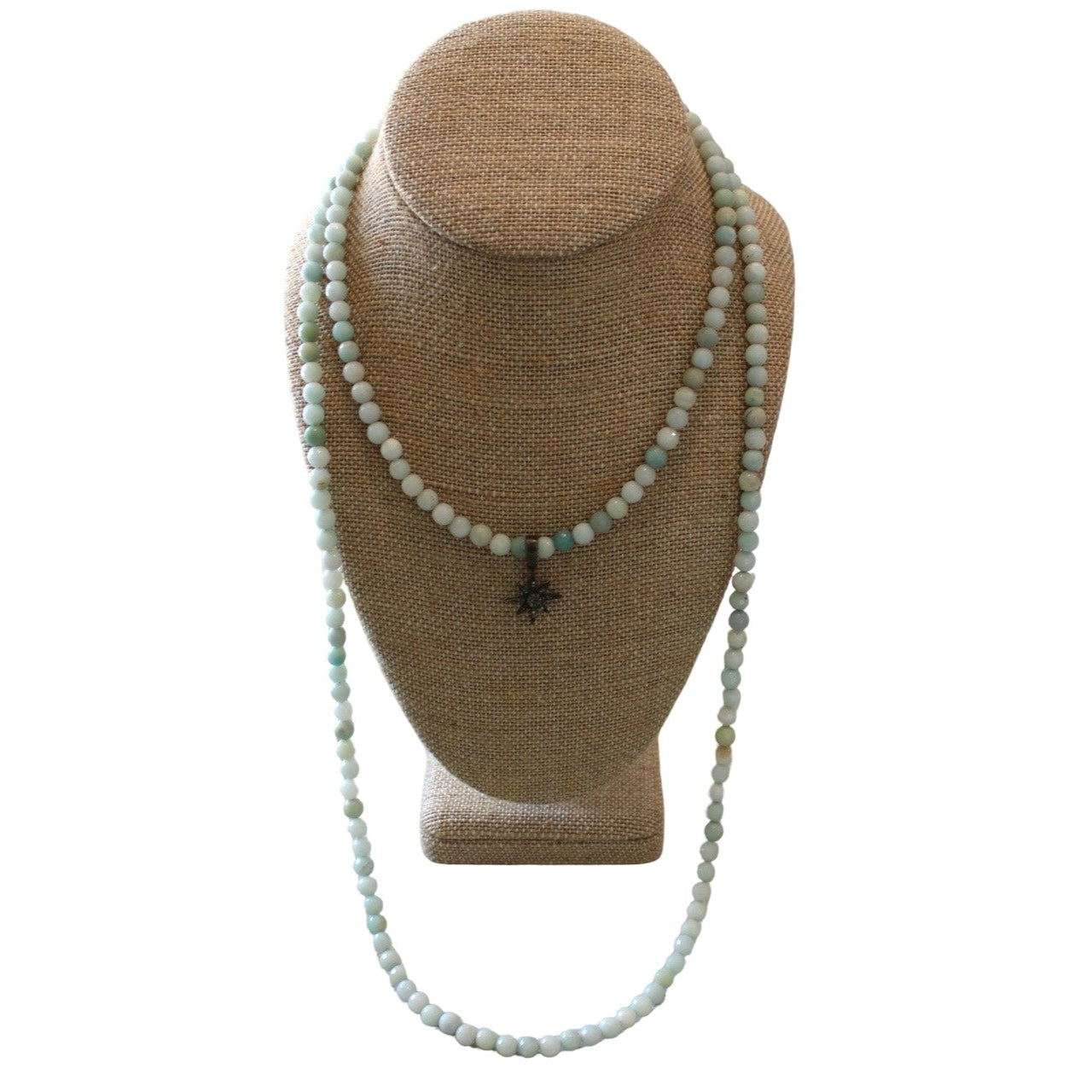 Amazonite Necklace w/ Pave Diamond Starburst