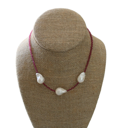 Berry 3 Pearl Necklace