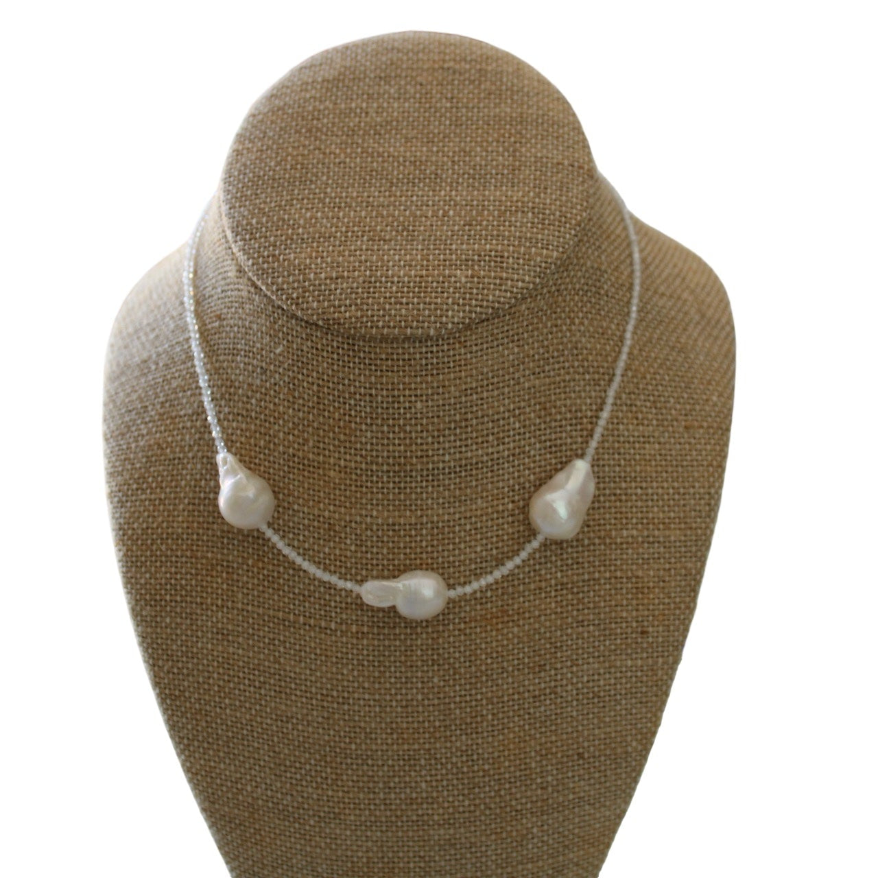 White 3 Pearl Necklace
