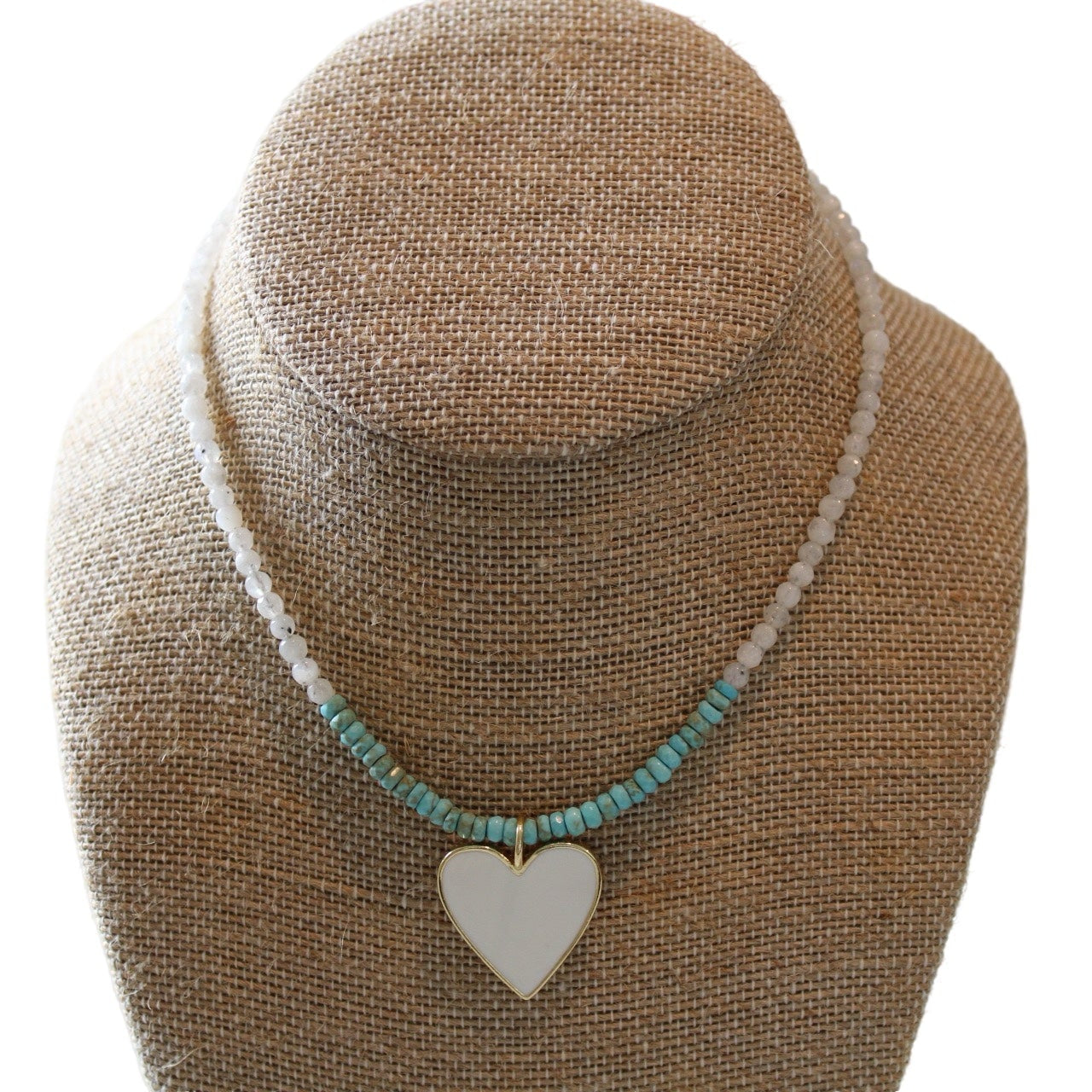 Turquoise Heart Necklace w/ Moonstone
